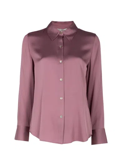 Vince Slim-fit Blouse In Pink