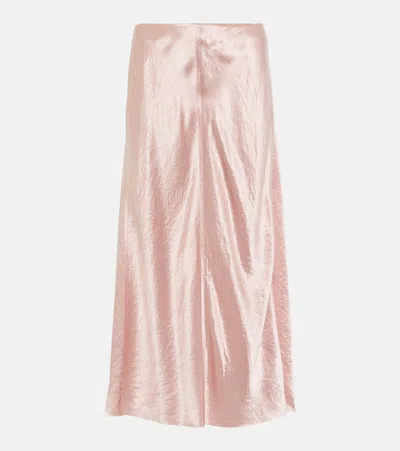 Vince Slip Satin Midi Skirt In Roselle-664rll