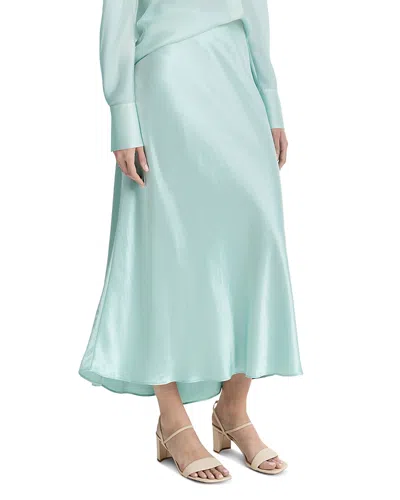 Vince Satin Slip Skirt In Aqua Mineral