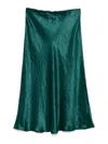 Vince Satin Midi Skirt In Green
