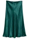 Vince Satin Midi Skirt In Jlk Jade Lake