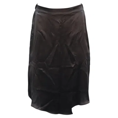 Pre-owned Vince Slit Skirt In Black Silk