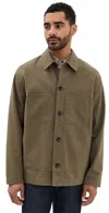 Vince Slub Cotton Linen Utility Chore Jacket Shroom In Shroom