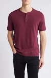 Vince Slub Henley In Black Cherry