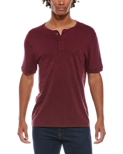 Vince Slub Henley Shirt In Burgundy