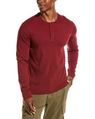 Vince Slub Henley T-shirt In Red