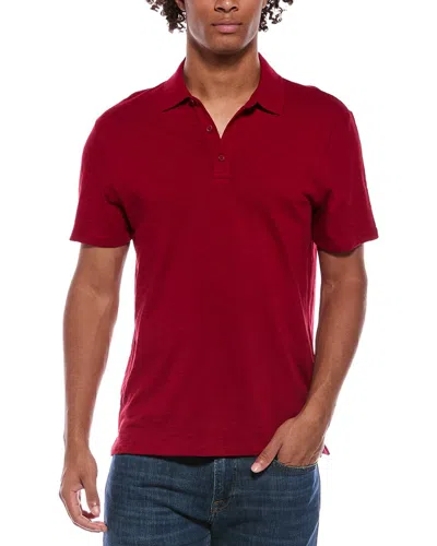 Vince Slub Polo Shirt In Burgundy