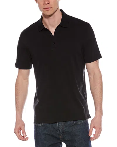 Vince Slub Polo Shirt In Black