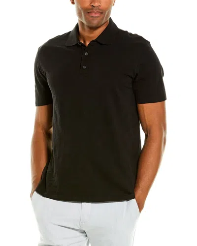 Vince Slub Polo Shirt In Black