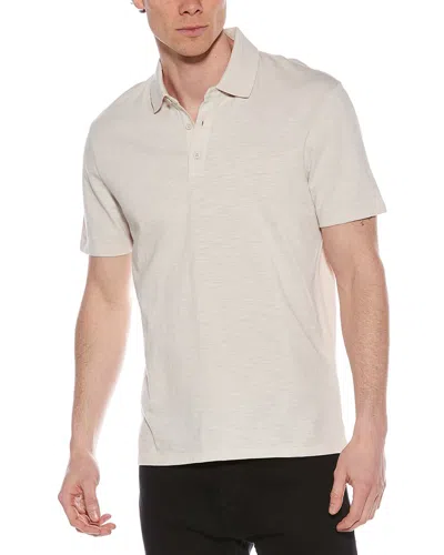 Vince Slub Polo Shirt In Brown