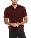 Vince Slub Polo Shirt In Burgundy