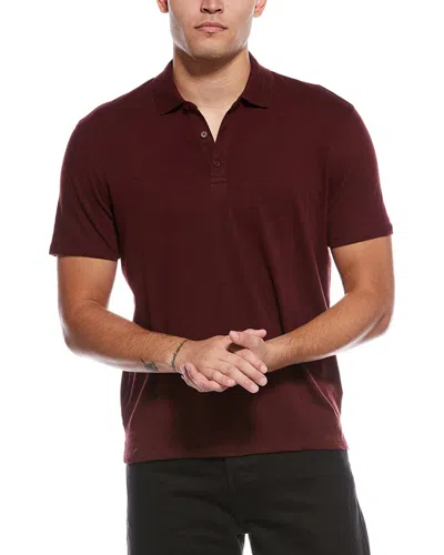 Vince Slub Polo Shirt In Burgundy