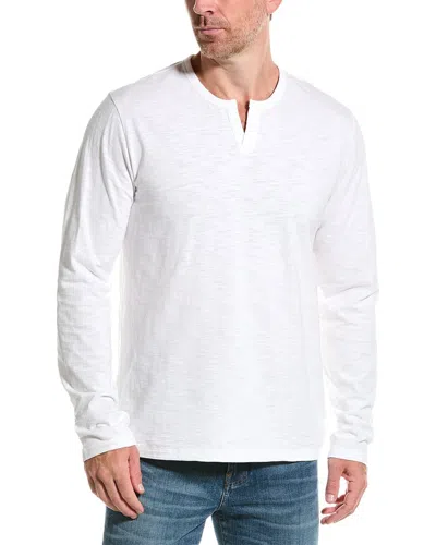 Vince Slub Split Neck T-shirt In White