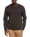 Vince Slub Stripe T-shirt In Black
