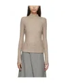 Vince Small High-neck Knitted Pullover In Nude