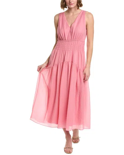 Vince Smocked A-line Dress In Pink