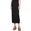 Vince Smocked Cotton Blend Midi Skirt In Black