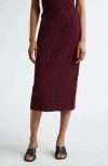 Vince Smocked Cotton Blend Midi Skirt In Purple