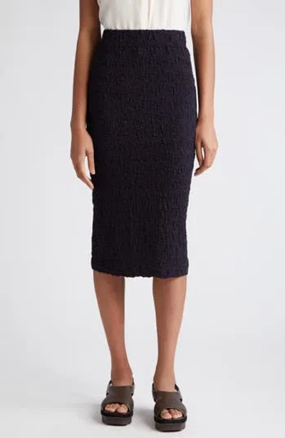 VINCE VINCE SMOCKED COTTON BLEND MIDI SKIRT