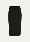 Vince Smocked Midi Skirt In Black