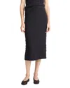 Vince Smocked Cotton Blend Midi Skirt In Coastal Blue