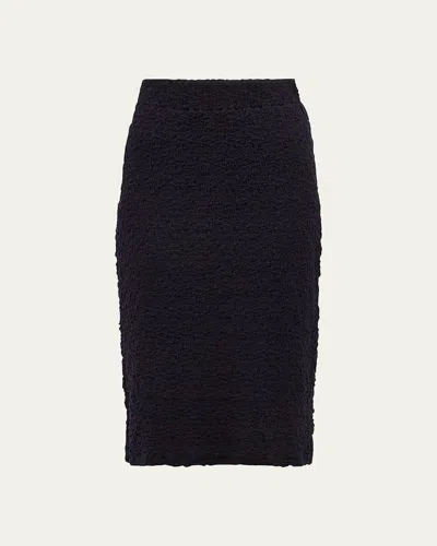 Vince Smocked Popcorn Midi Skirt In Coastal Blue