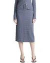 Vince Smocked Cotton Blend Midi Skirt
