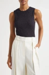Vince Smocked Sleeveless Top In Blue