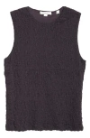 Vince Smocked Sleeveless Top In Coastal