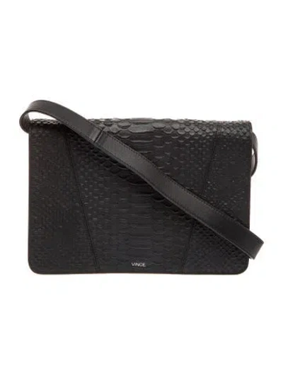 Pre-owned Vince Snakeskin Messenger Bag In Black