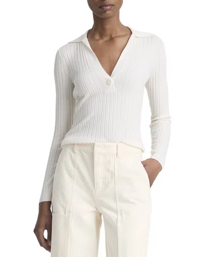 VINCE VINCE SNAP WOOL & SILK-BLEND POLO SHIRT
