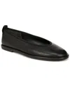 Vince Leah Leather Square-toe Ballerina Flats In Black
