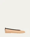 Vince Sofia Lambskin Ballerina Flats In Catalina Blush Beige Leather