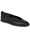 Vince Leah Leather Square-toe Ballerina Flats In Black