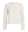 Vince Womens Off White Boucle Round-neck Stretch-silk Blend Cardigan In Neutral