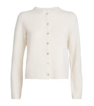 Vince Soft Bouclé Cardigan In White