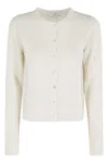 Vince Soft Boucle Cardigan In White