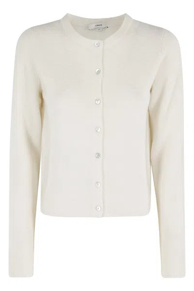 Vince Soft Boucle Cardigan In White