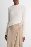 Vince Soft Bouclé Silk-blend Crew Neck Sweater In Ivory