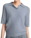 Vince Cashmere Blend Bouclé Short-sleeve Polo Sweater In Multi