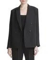 Vince Soft Suiting Double-breasted Blazer In Black