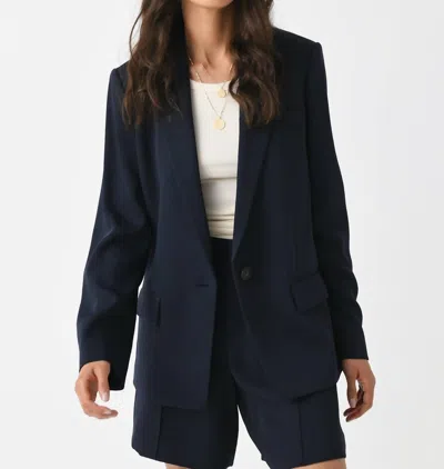 Vince Soft Suiting Single-breasted Blazer In Coastal Blue