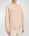 Vince Textured Soft Sculpt Sweater In Heather Wheat Cream