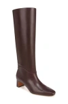 Vince Calfskin Kitten-heel Knee Boots In Ganache