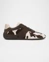 Vince Solaris Calf Hair Slim Trainer Sneakers In Brown