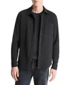 Vince Solid Button Front Knit Shirt In Black
