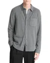 Vince Solid Button Front Knit Shirt In Gray