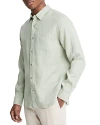 VINCE SOLID LINEN BUTTON DOWN SHIRT