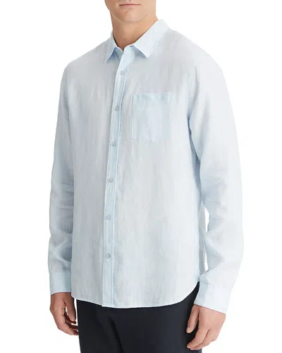 VINCE SOLID LINEN BUTTON DOWN SHIRT
