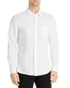 Vince Solid Linen Button Down Shirt In Optic White